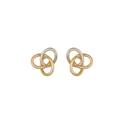 Ohrstecker "Knoten" Gold/Wei&szlig;gold/Ros&eacute;gold 585