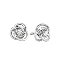 Ohrstecker "Knoten" Wei&szlig;gold 585 Brillanten 0,04 ct.