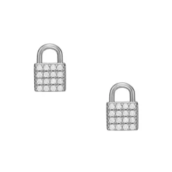Ohrstecker "Lock" Silber 925 Imitationssteine