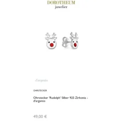 Ohrstecker "Rudolph" Silber 925 Zirkonia