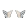 Ohrstecker "Schmetterling" Wei&szlig;gold 585 Zirkonia