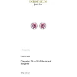 Ohrstecker Silber 925 Zirkonia pink