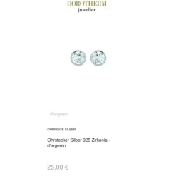Ohrstecker Silber 925 Zirkonia