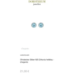 Ohrstecker Silber 925 Zirkonia hellblau