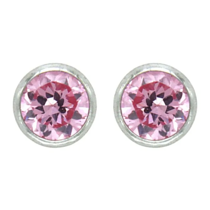Ohrstecker Silber 925 Zirkonia pink
