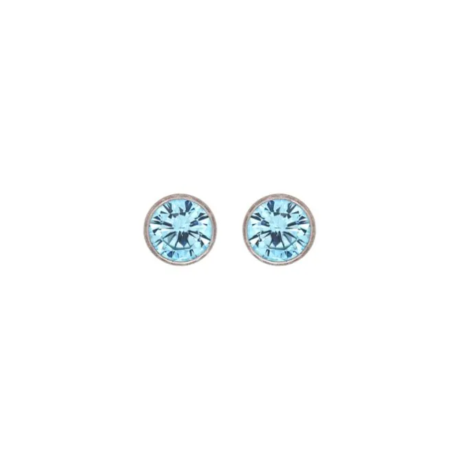 Ohrstecker Silber 925 Zirkonia hellblau