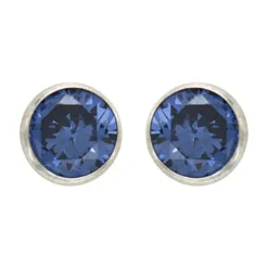 Ohrstecker Silber 925 Zirkonia dunkelblau