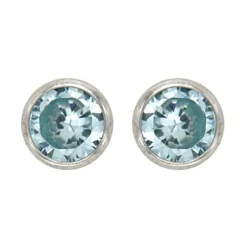 Ohrstecker Silber 925 Zirkonia hellblau