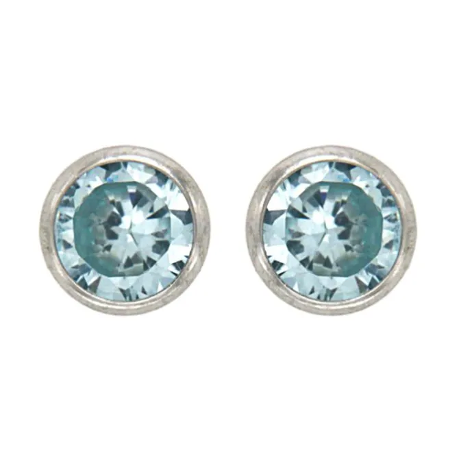 Ohrstecker Silber 925 Zirkonia hellblau