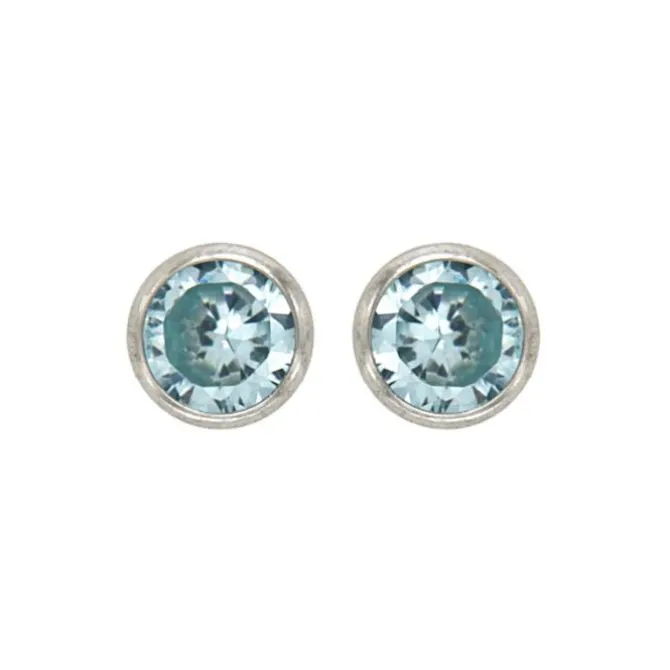 Ohrstecker Silber 925 Zirkonia hellblau
