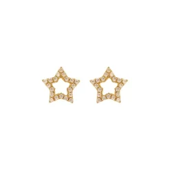 Ohrstecker "Stern" Gold 585 Zirkonia