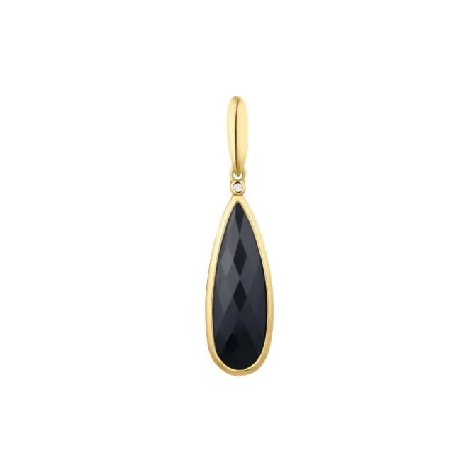 Onyx Anhänger Gold 585 Zirkonia