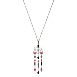 Onyx Markasit Collier "Waage" Silber 925