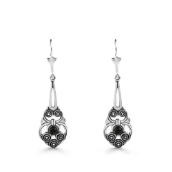 Onyx Ohrringe "Jugendstil" Silber 925