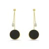 Onyx Ohrringe Silber 925 vergoldet Zirkonia