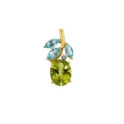 Peridot Topas Brillant Anh&auml;nger Gold 585