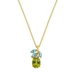 Peridot Topas Brillant Anh&auml;nger Gold 585