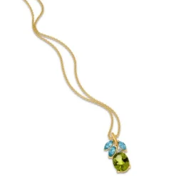 Peridot Topas Brillant Anh&auml;nger Gold 585