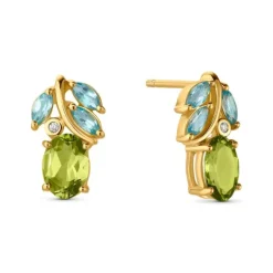 Peridot Topas Brillant Ohrstecker Gold 585