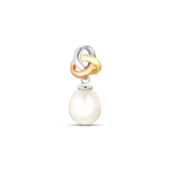 Perlen Anh&auml;nger "Knoten" Gelbgold/Wei&szlig;gold/Ros&eacute;gold 585