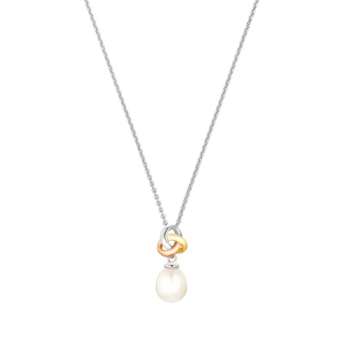 Perlen Anhänger "Knoten" Gelbgold/Weißgold/Roségold 585