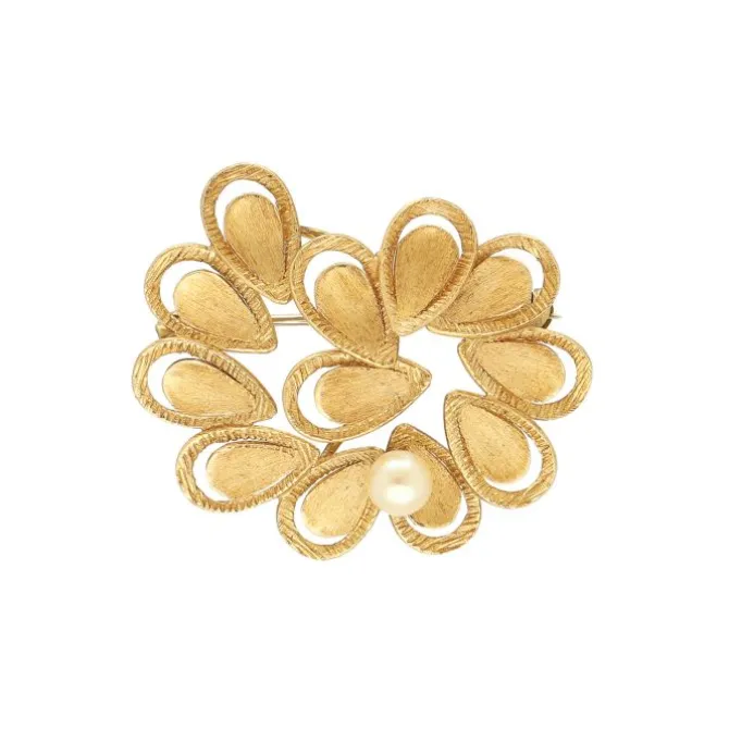 Perlen Anhänger/Brosche Gold/Weißgold 585 - Privatbesitz