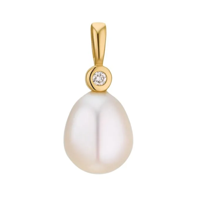 Perlen Brillant Anhänger Gold 585