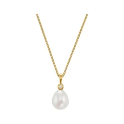 Perlen Brillant Anh&auml;nger Gold 585