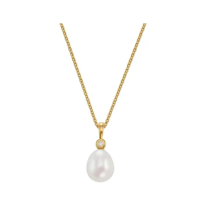 Perlen Brillant Anhänger Gold 585