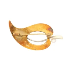 Perlen Brosche "Floral" Gold/Wei&szlig;gold 585 - Privatbesitz
