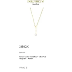 Perlen Collier "Bold Pearl" Silber 925 vergoldet