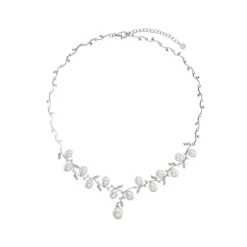 Perlen Collier Silber 925 Zirkonia