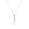 Perlen Collier Wei&szlig;gold 585 Zirkonia