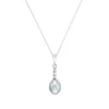 Perlen Collier Wei&szlig;gold 585 Zirkonia