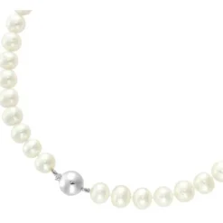 Perlen Collier Wei&szlig;gold 585