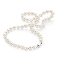 Perlen Collier Wei&szlig;gold 585