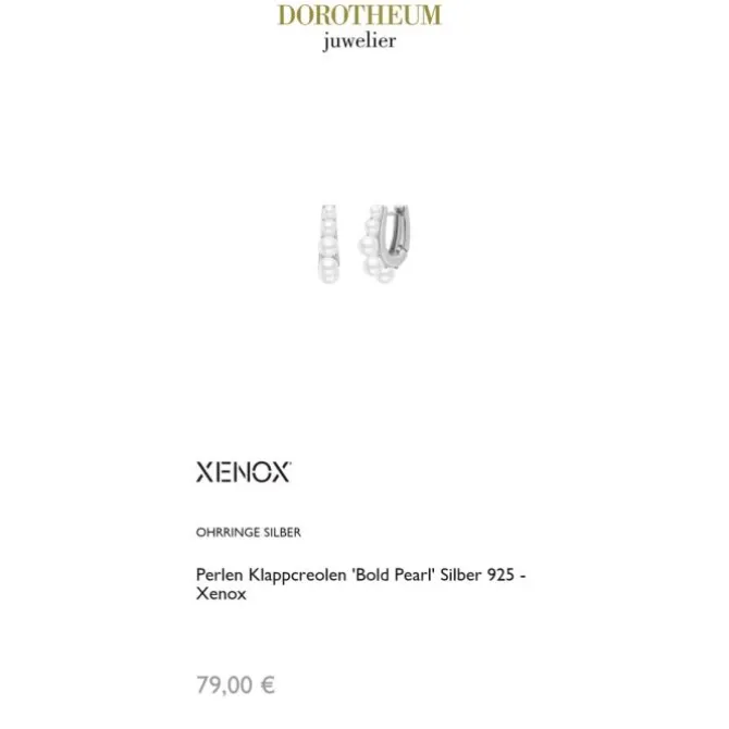 Perlen Klappcreolen "Bold Pearl" Silber 925