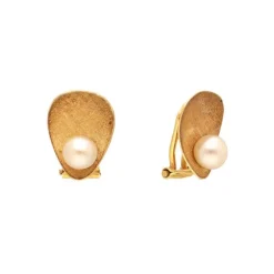 Perlen Ohrclipse Gold 585 - Privatbesitz