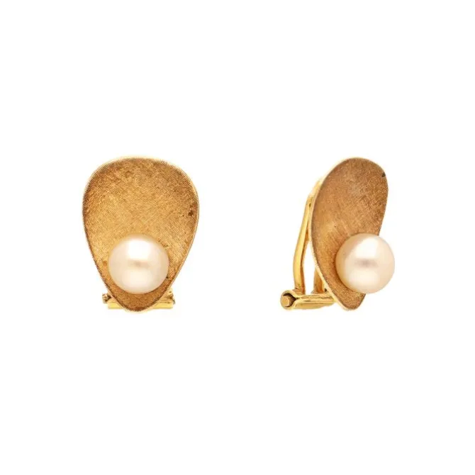 Perlen Ohrclipse Gold 585 - Privatbesitz