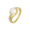 Perlen Ring Silber 925 vergoldet Zirkonia