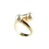 Perlen Ring Silber 925 vergoldet