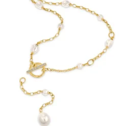 Perlen Topas Collier Silber 925 vergoldet