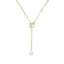 Perlen Topas Collier Silber 925 vergoldet