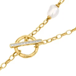 Perlen Topas Collier Silber 925 vergoldet