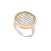 Perlmutt Ring Silber 925 tlw. ros&eacute; vergoldet