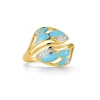 Ring "Jugendstil" Silber 925 vergoldet Zirkonia