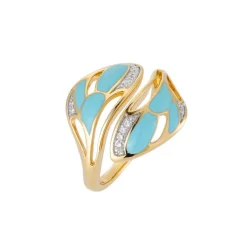 Ring "Jugendstil" Silber 925 vergoldet Zirkonia
