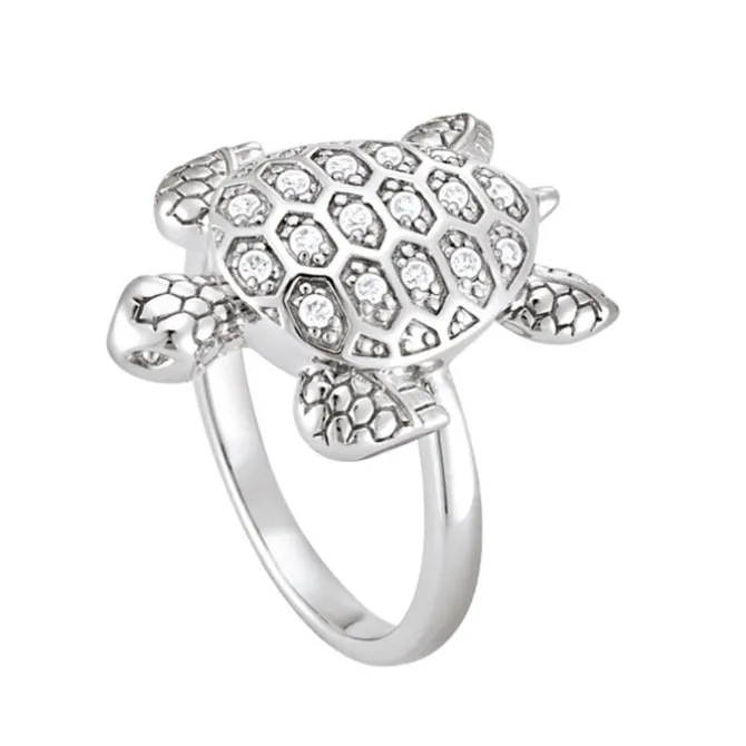 Ring "Schildkröte" Silber 925 Zirkonia