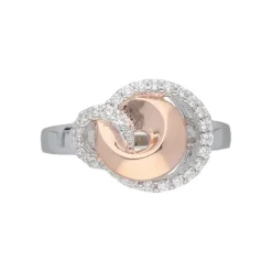 Ring Silber 925 ros&eacute; vergoldet Zirkonia