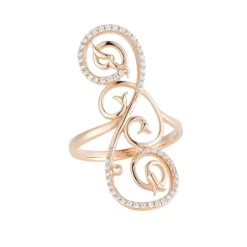 Ring Silber 925 ros&eacute; vergoldet Zirkonia